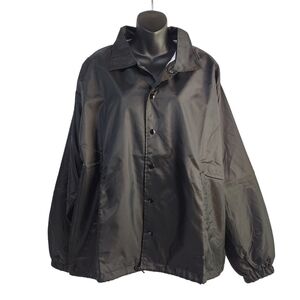 First Class Men's Black 100% Nylon Windbreaker Jacket Size M NWT